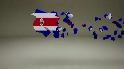 Costa Rica Map With Flag Stock Footage 324695805