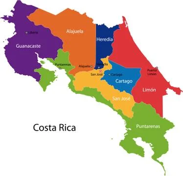 Costa rica map Stock Illustration