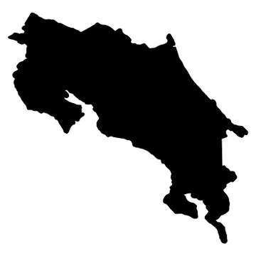 Costa Rica Map Silhouette Vector Ilustración de archivo