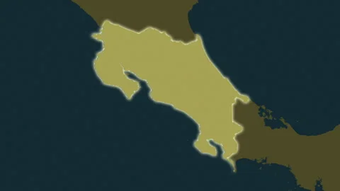 Costa Rica map - solid. Glow. Pattern. | Stock Video | Pond5
