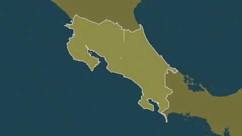Costa Rica map - solid. Regions. Pattern... | Stock Video | Pond5
