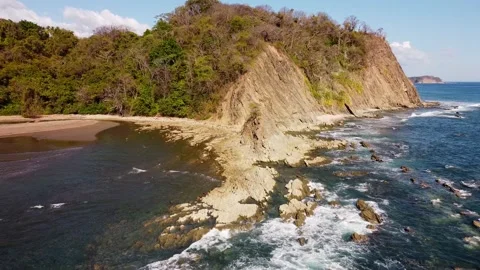 Costa Rica, massiv rocks while low tide Stock Footage