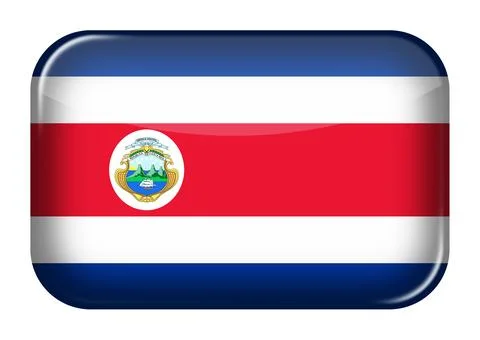 Costa Rica web icon rectangle button 3d illustration Stock Illustration
