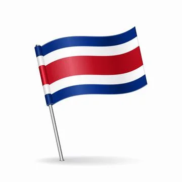 Costa Rican flag map pointer layout. Vector illustration. Stock-Illustration