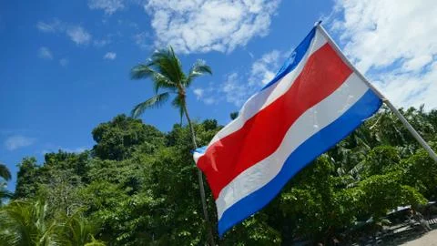 Costa rican flag Stock Photos
