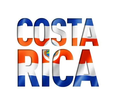 Costa Rican flag text font Stock Illustration