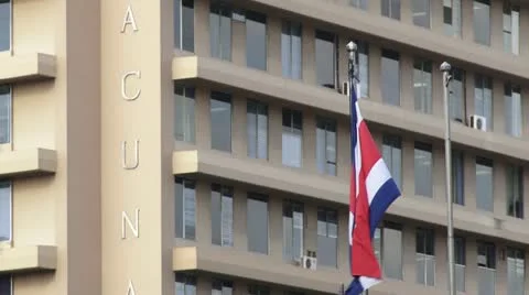 A Costa Rican flag waves gently in the breeze Stock Footage 21915023