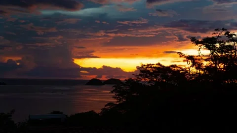 Costa Rican sunset Video stock 169595409