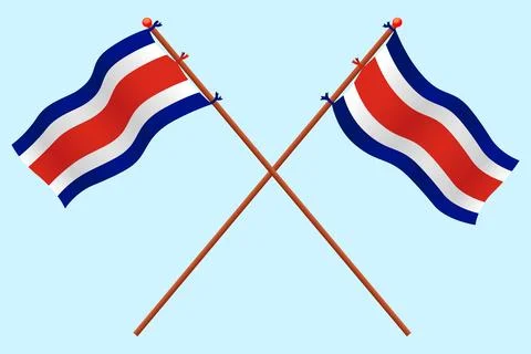 Costarica flag Stock Illustration