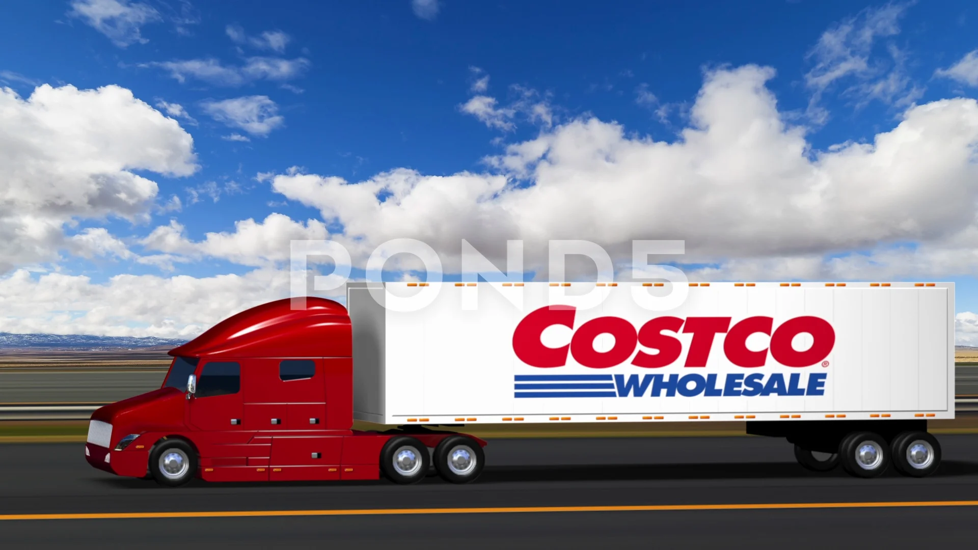 Costco Wholesale Semi Truck Pulling Whit... | Stock Video | Pond5