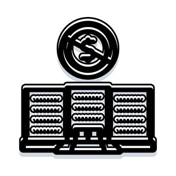 Costless server datacenter icon illustrating cloud computation 스톡 일러스트