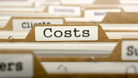 Costs Concept with Word on Folder Illustrazione stock