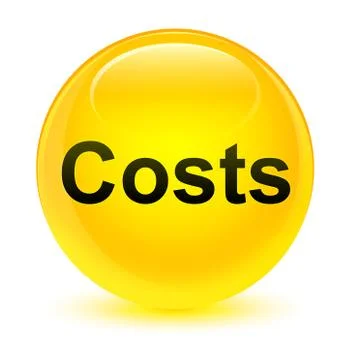 Costs glassy yellow round button Stock Illustration