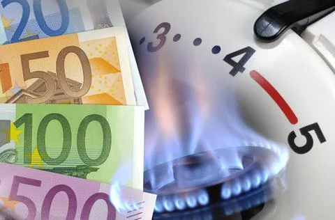 Costs for heating with gas Stock Photos