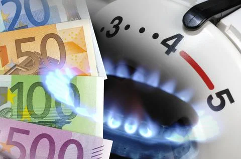 Costs for heating with gas Stock Photos