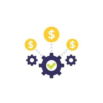 Costs optimization and business efficiency icon Illustrazione stock