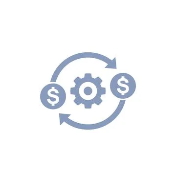 Costs optimization and production efficiency, cost management icon Illustrazione stock