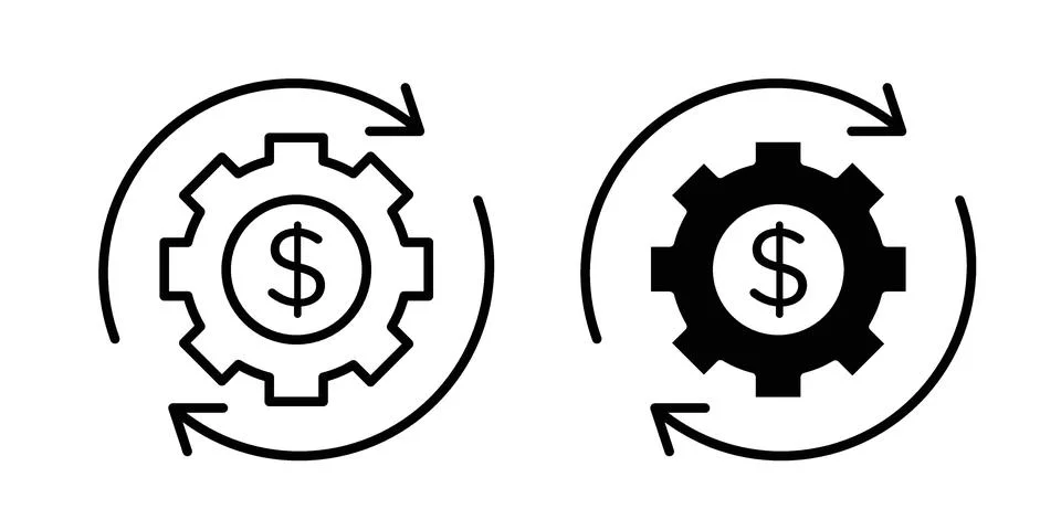 Costs optimization icon bundle for website design projects Stock Illustration