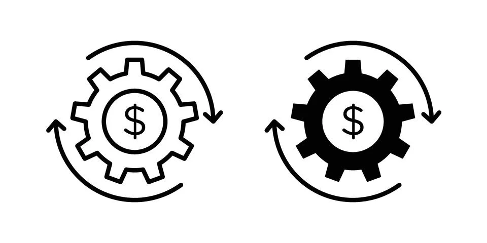 Costs optimization icon concept logo design collection Stock Illustration