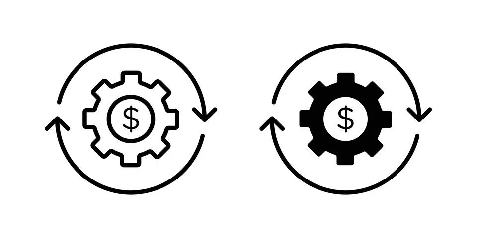 Costs optimization icon design. Illustration icons in linear and clipart pack Stockillustratie