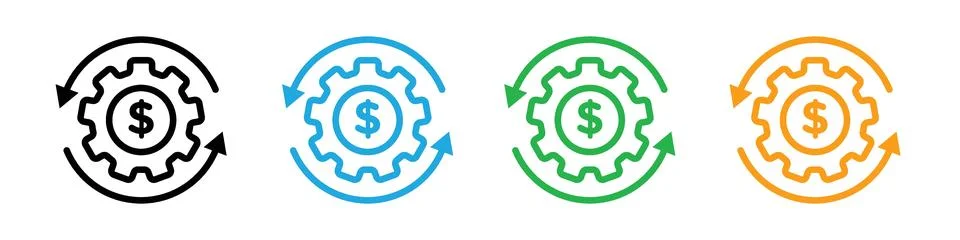 Costs optimization icon logo set vector イラスト素材