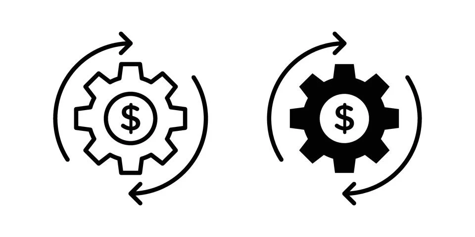 Costs optimization icon modern style vectors set Stockillustratie