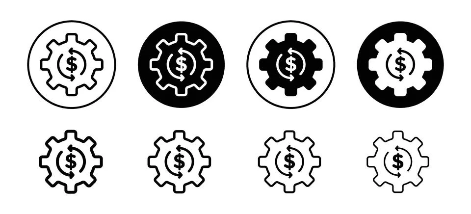 Costs optimization icon vector set collection for web Illustrazione stock