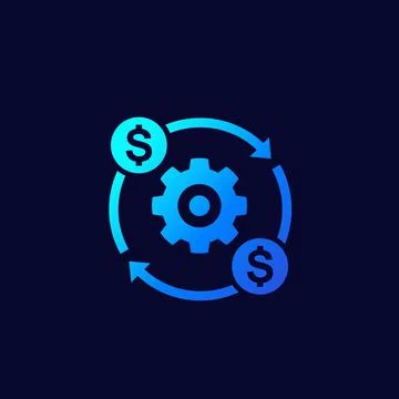 Costs optimization or production efficiency icon Illustrazione stock