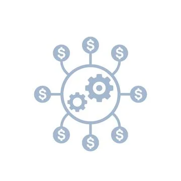 Costs optimization, production efficiency icon 库存插图