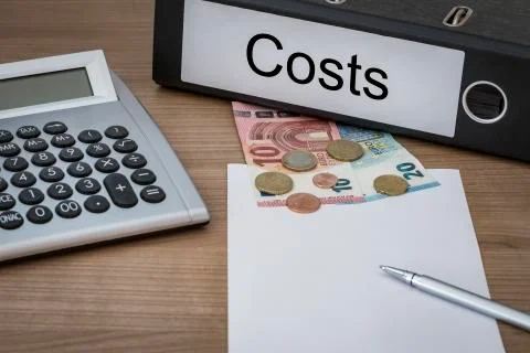 Costs written on a binder Stock Photos
