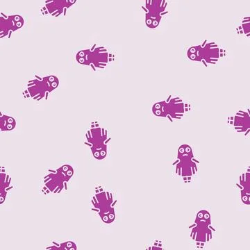 Costume ghost glyph seamless pattern Stock Illustration