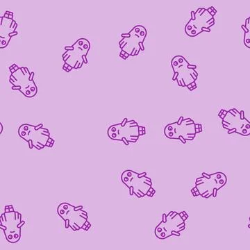 Costume ghost line seamless pattern Illustrazione stock