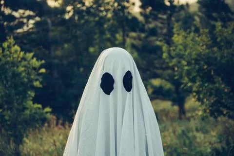 In costume of ghost Stock Photos