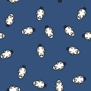 Costume ghost vector seamless pattern Stock Illustration