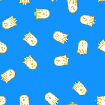 Costume ghost vector seamless pattern Stock Illustration
