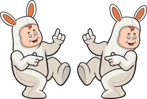 Costume Rabbit Dancing Stock Illustration