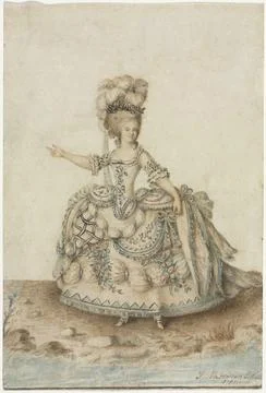 Costume Study for Opera Singer, 1781. Jean Michel Moreau le Jeune (French, .. Stock Illustration
