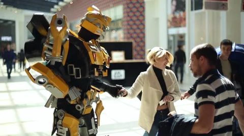 Costumed character robot Stock Footage 61986430