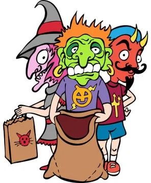 Costumed children Stock Illustration