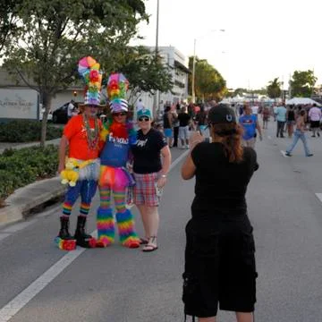 Costumed people posing Stock Photos