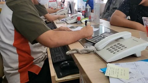 Costumer reception 스톡 동영상 209214182