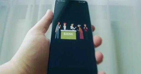 Costumers interacting with bank tellers, presentation 스톡 동영상 313446839