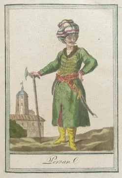 Costumes de Diffrents Pays, 'Persan'. L. F. Labrousse (France, Bordeaux, ac.. Stock Illustration