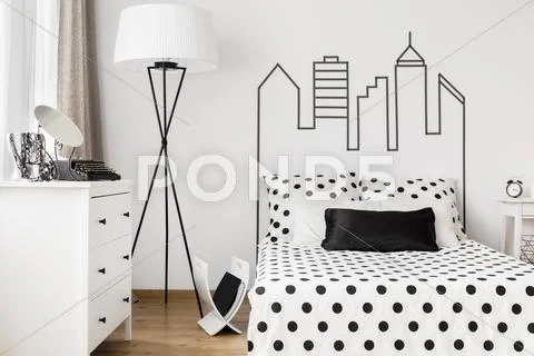 Cosy corner of woman's bedroom Stock Photos