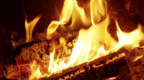 Cosy fireplace in the evening Video stock 42256292