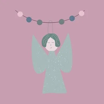 Cosy time with angel Stockillustratie