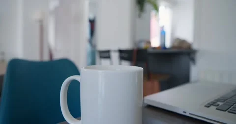 A cosy workspace with Morning Brew Stock Footage 334652091
