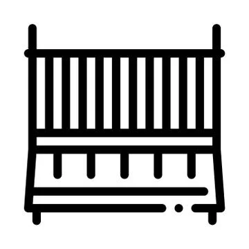 Cot Baby Bed Icon Vector Outline Illustration イラスト素材
