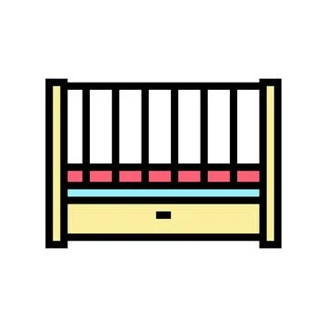 Cot baby color icon vector illustration イラスト素材