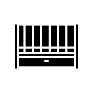 Cot baby glyph icon vector illustration イラスト素材